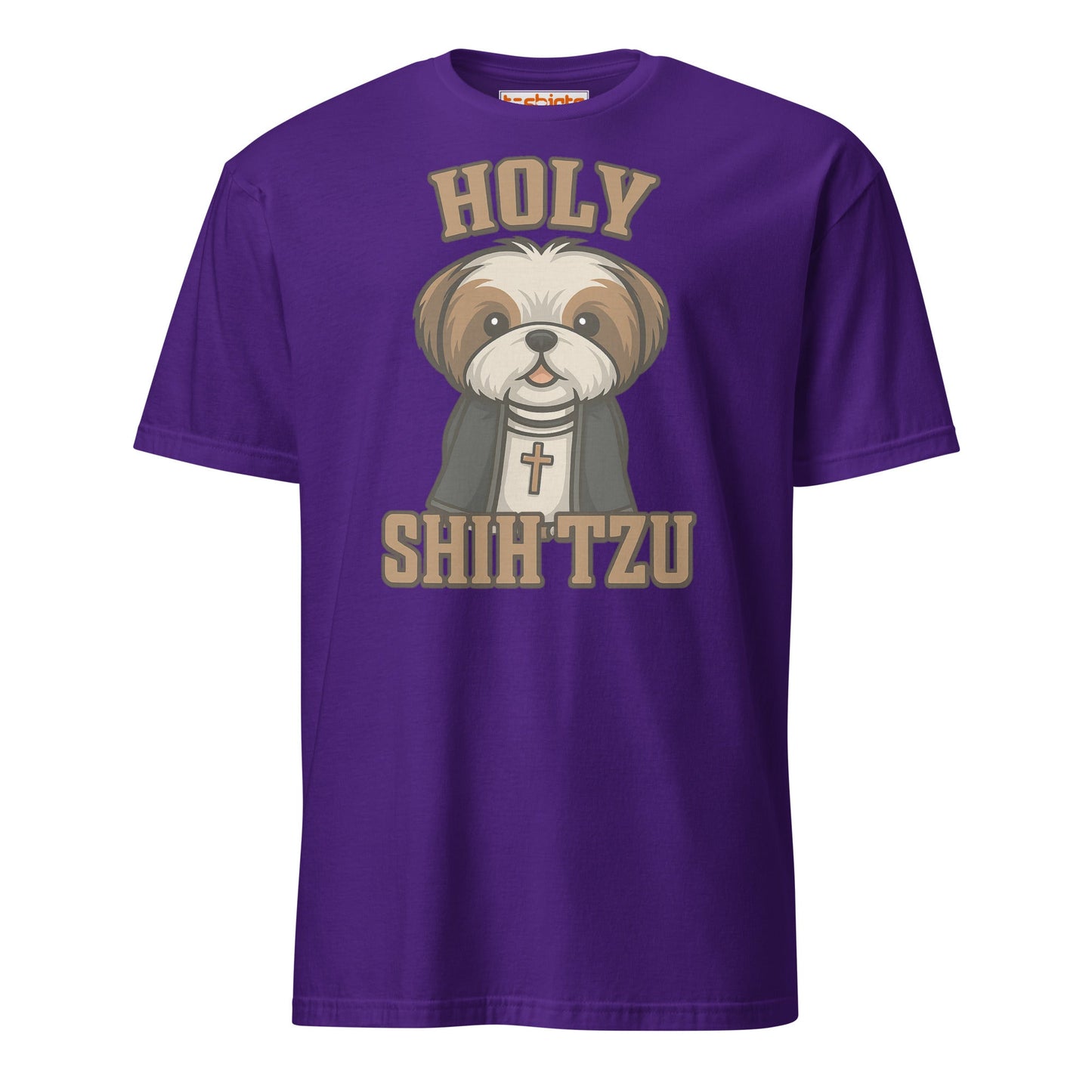Holy Shih Tzu Funny Dog Pun T-Shirt - Purple - T-Shirts Online