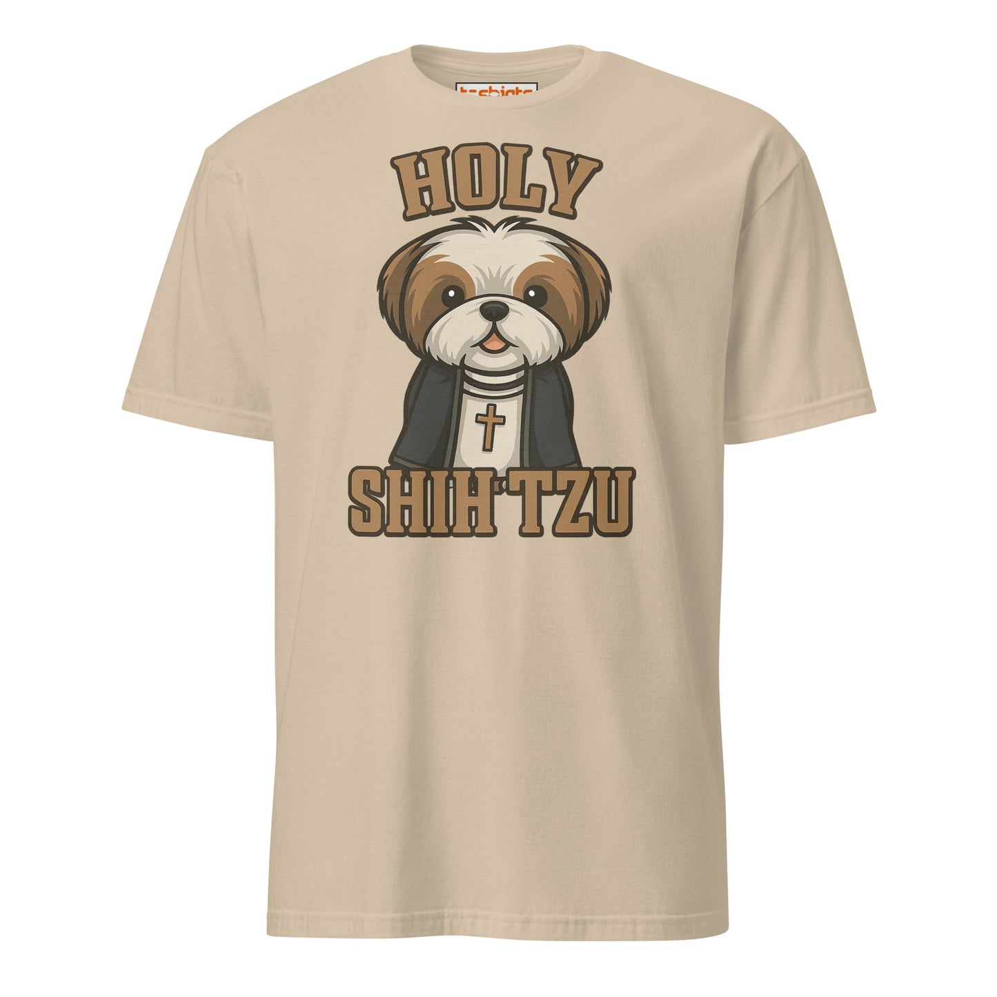 Holy Shih Tzu Funny Dog Pun T-Shirt - Sand - T-Shirts Online