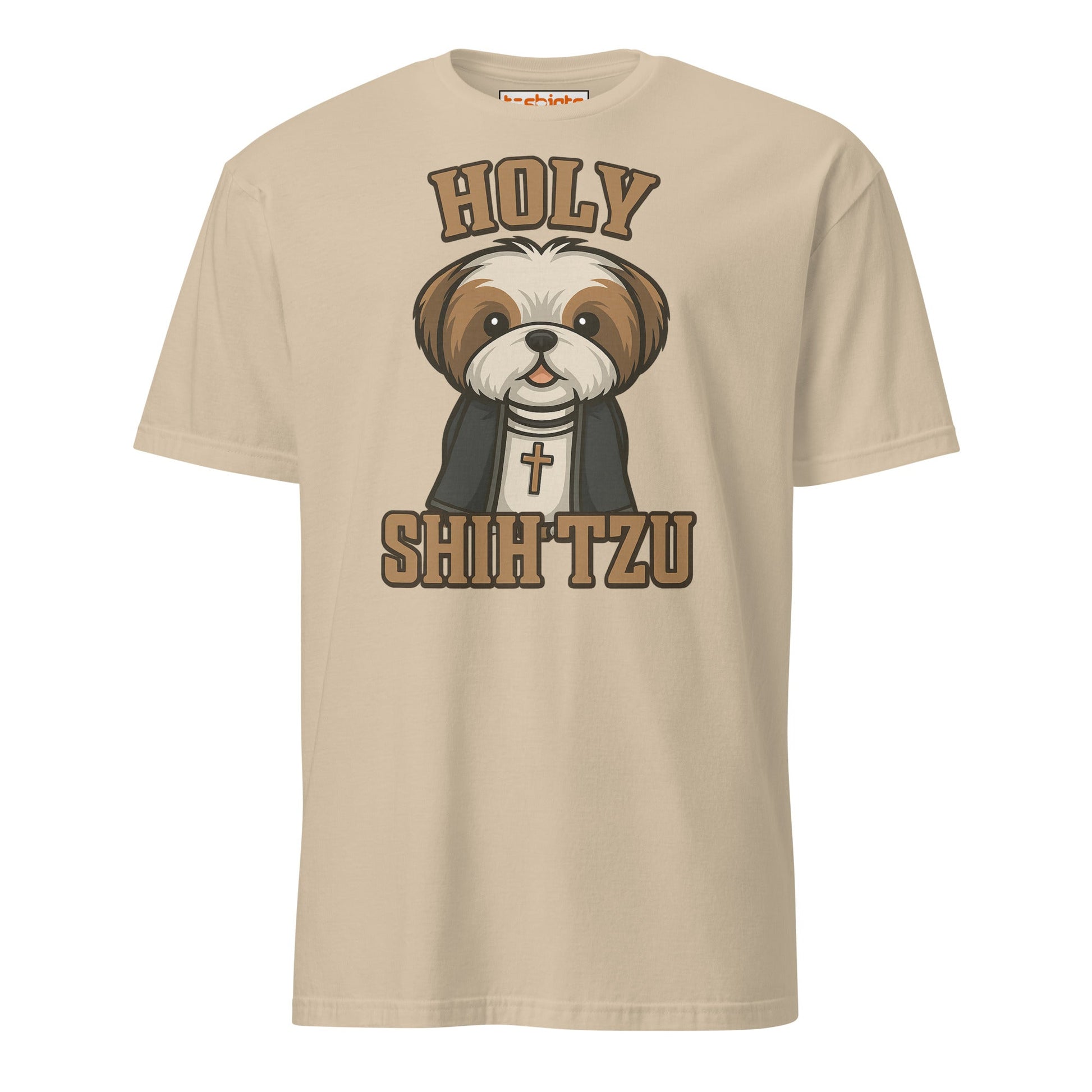 Holy Shih Tzu Funny Dog Pun T-Shirt - Sand - T-Shirts Online