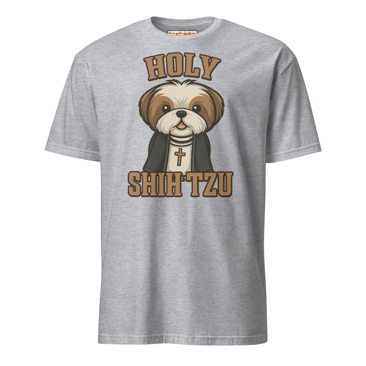 Holy Shih Tzu Funny Dog Pun T-Shirt - Sport Grey - T-Shirts Online