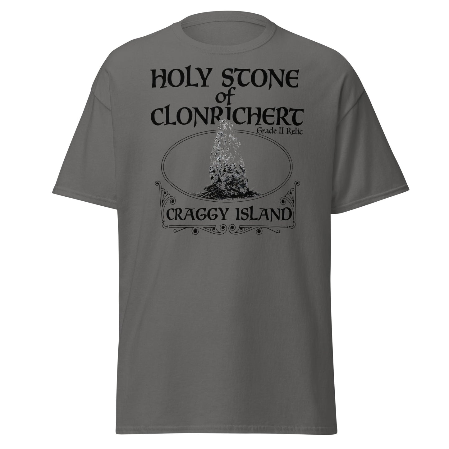 Holy Stone of Clonrichert T-Shirt - Craggy Island Relic - Charcoal - T-Shirts Online