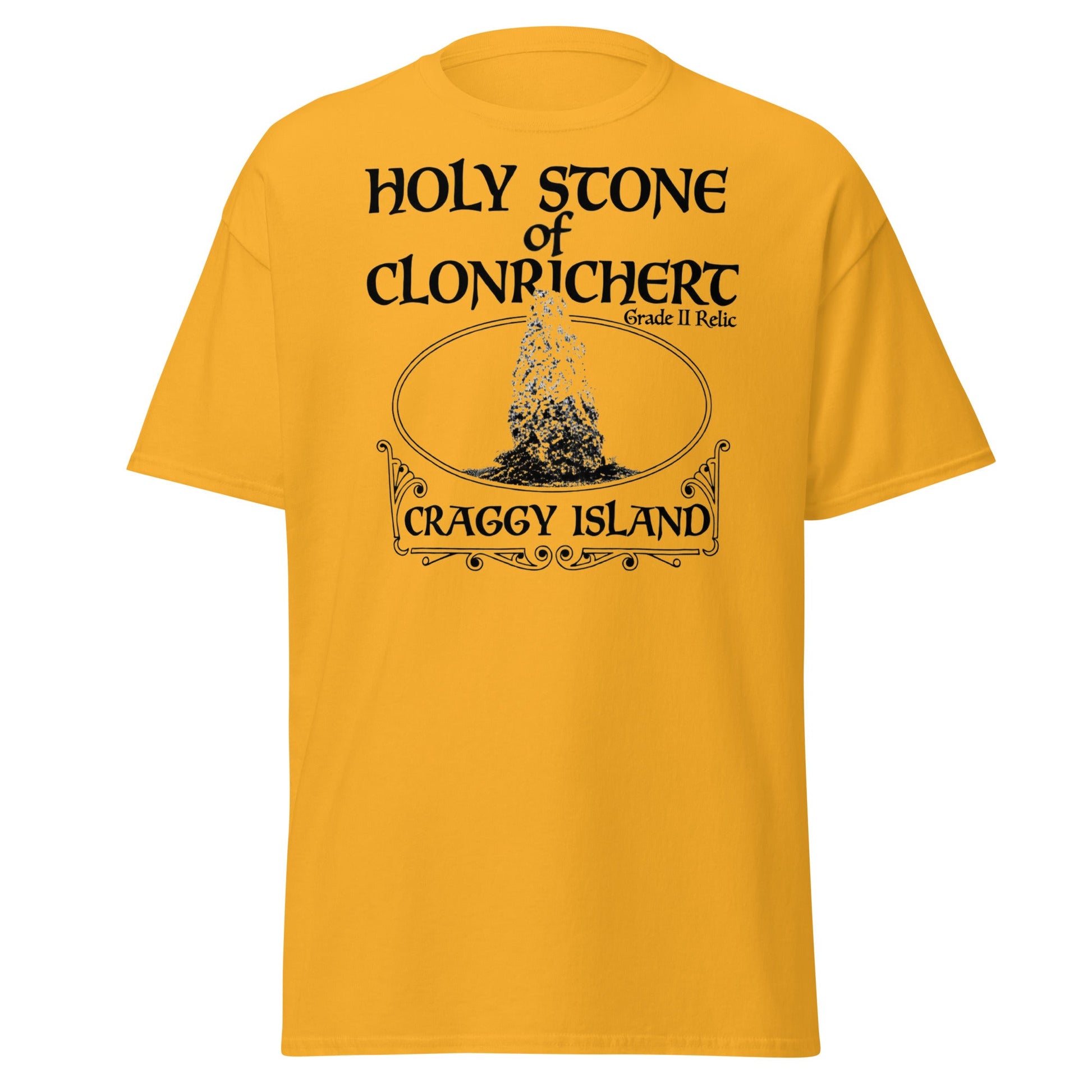 Holy Stone of Clonrichert T-Shirt - Craggy Island Relic - Gold - T-Shirts Online