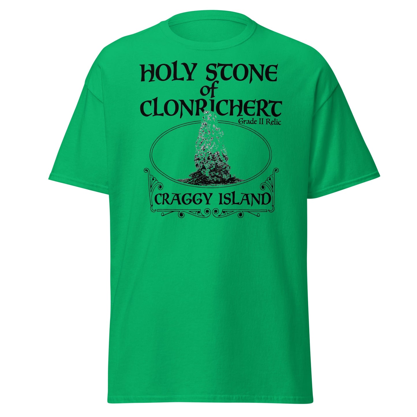 Holy Stone of Clonrichert T-Shirt - Craggy Island Relic - Irish Green - T-Shirts Online