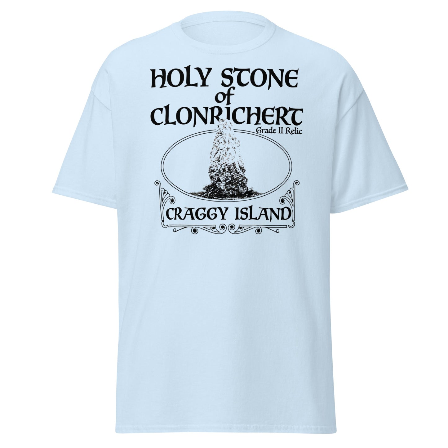 Holy Stone of Clonrichert T-Shirt - Craggy Island Relic - Light Blue - T-Shirts Online