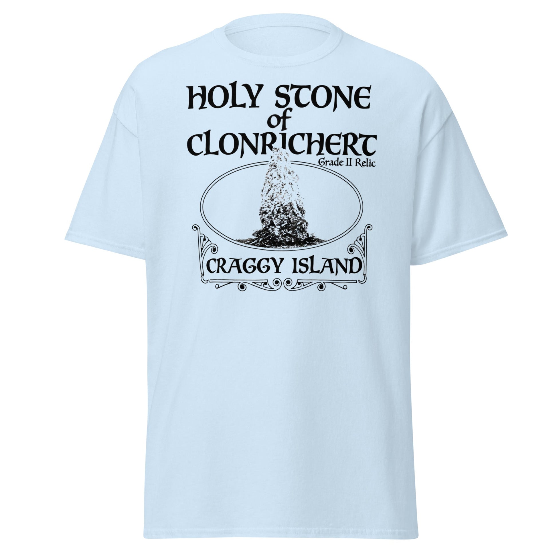 Holy Stone of Clonrichert T-Shirt - Craggy Island Relic - Light Blue - T-Shirts Online