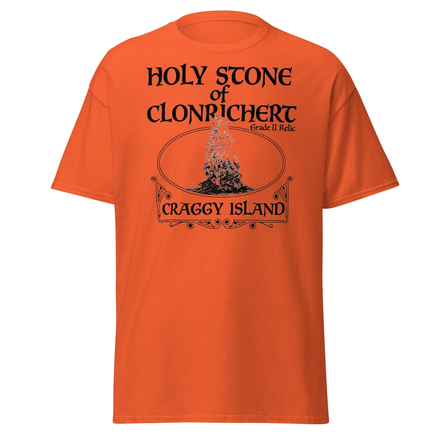Holy Stone of Clonrichert T-Shirt - Craggy Island Relic - Orange - T-Shirts Online