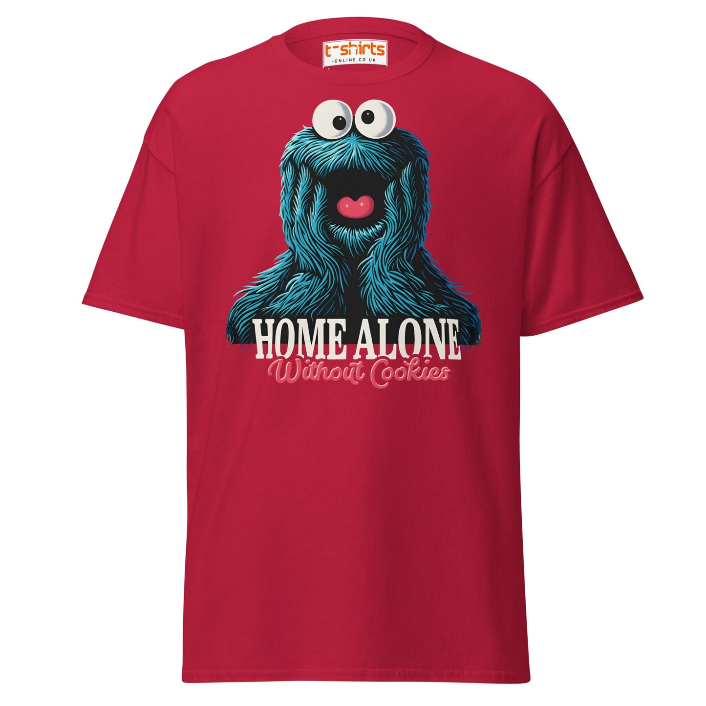 Home Alone Without Cookies T-Shirt – Funny Parody Tee - Cardinal - T-Shirts Online