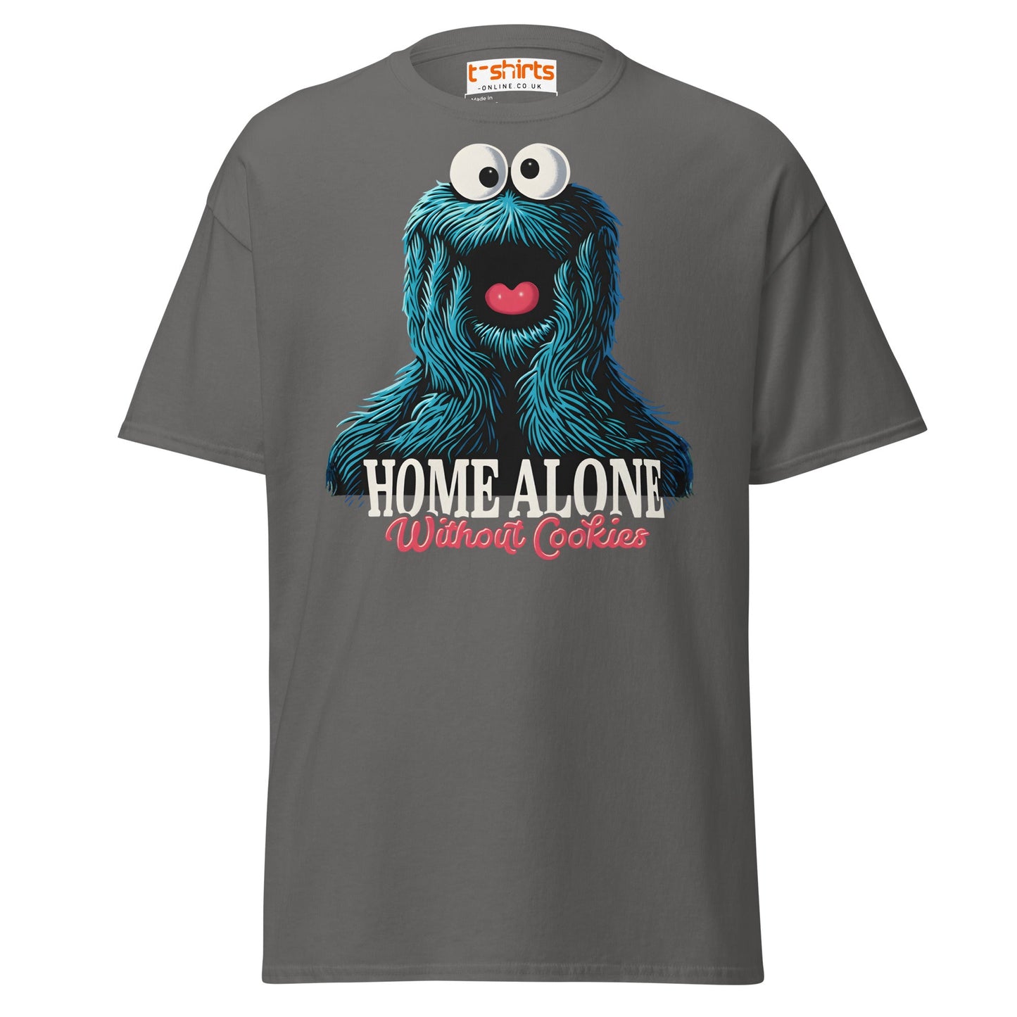 Home Alone Without Cookies T-Shirt – Funny Parody Tee - Charcoal - T-Shirts Online
