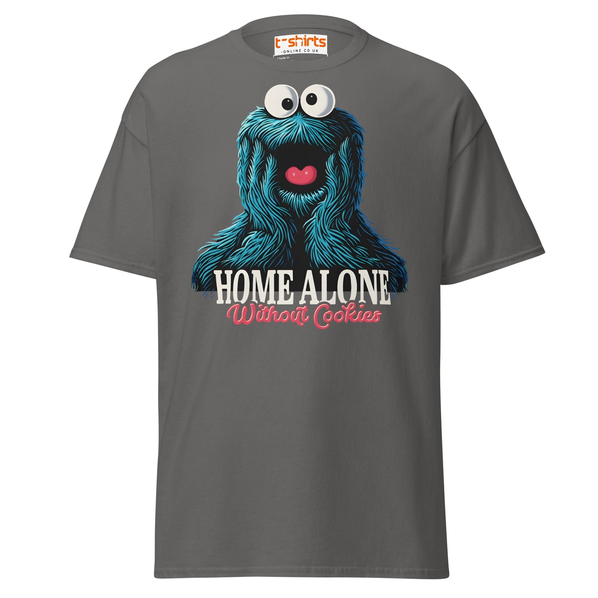 Home Alone Without Cookies T-Shirt – Funny Parody Tee - Charcoal - T-Shirts Online