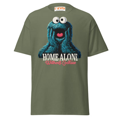 Home Alone Without Cookies T-Shirt – Funny Parody Tee - Military Green - T-Shirts Online