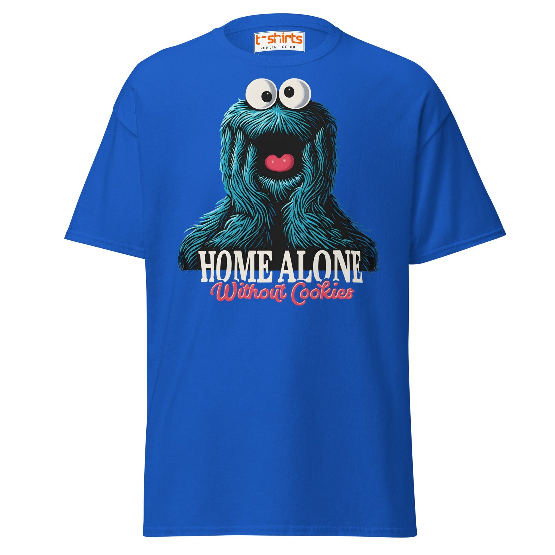 Home Alone Without Cookies T-Shirt – Funny Parody Tee - Royal - T-Shirts Online