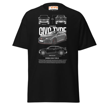 Honda Civic Type R T-Shirt | JDM Car Enthusiast Tee - Black - T-Shirts Online