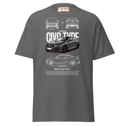 Honda Civic Type R T-Shirt | JDM Car Enthusiast Tee - Charcoal - T-Shirts Online
