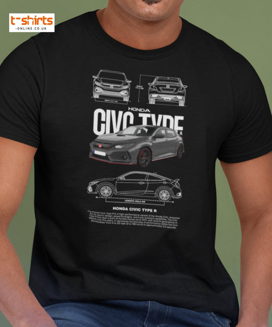 Honda Civic Type R T-Shirt | JDM Car Enthusiast Tee - Maroon - T-Shirts Online
