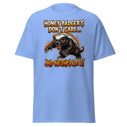 Honey Badger Don't Care T-Shirt – Funny Savage Animal Tee - Carolina Blue - T-Shirts Online