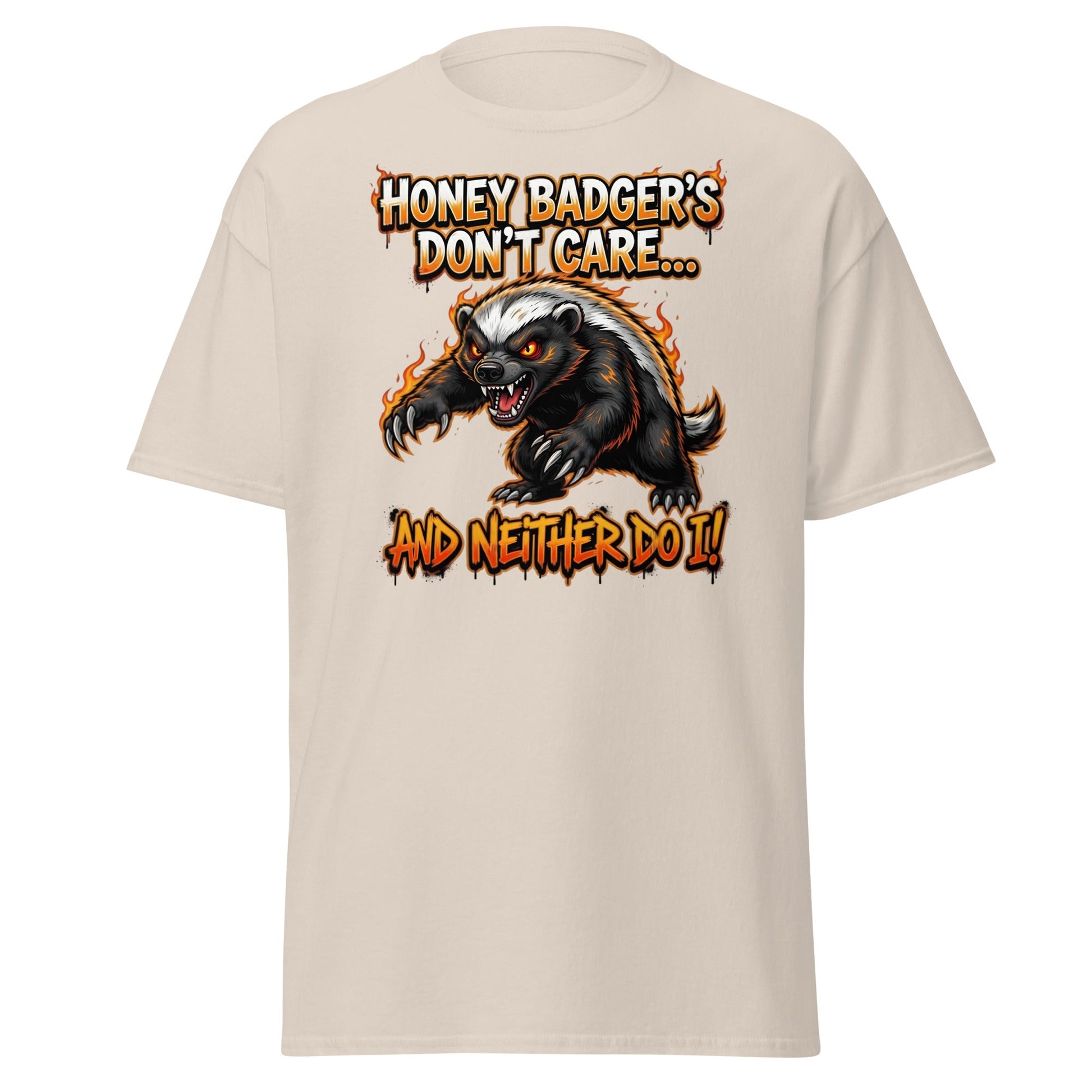 Honey Badger Don't Care T-Shirt – Funny Savage Animal Tee - Natural - T-Shirts Online