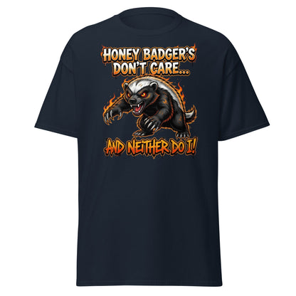 Honey Badger Don't Care T-Shirt – Funny Savage Animal Tee - Navy - T-Shirts Online