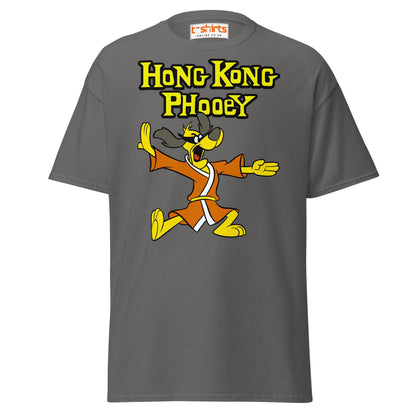 Hong Kong Phooey T-Shirt – Retro Martial Arts Dog Tee - Charcoal - T-Shirts Online