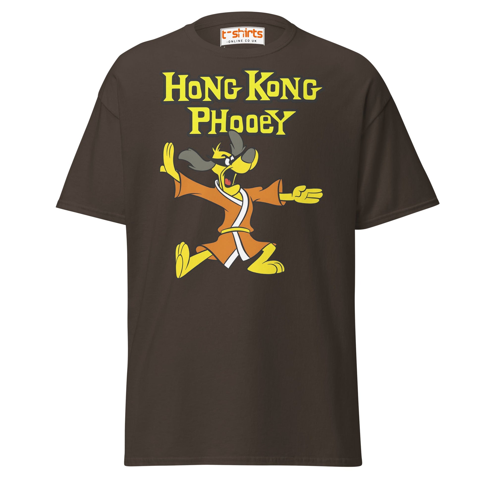 Hong Kong Phooey T-Shirt – Retro Martial Arts Dog Tee - Dark Chocolate - T-Shirts Online