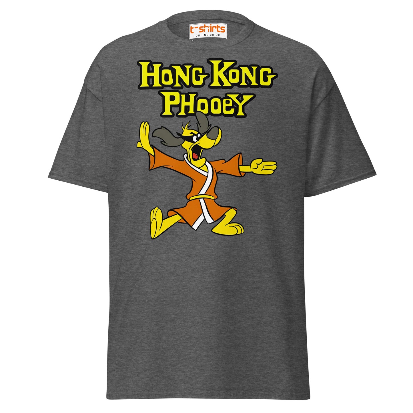 Hong Kong Phooey T-Shirt – Retro Martial Arts Dog Tee - Dark Heather - T-Shirts Online