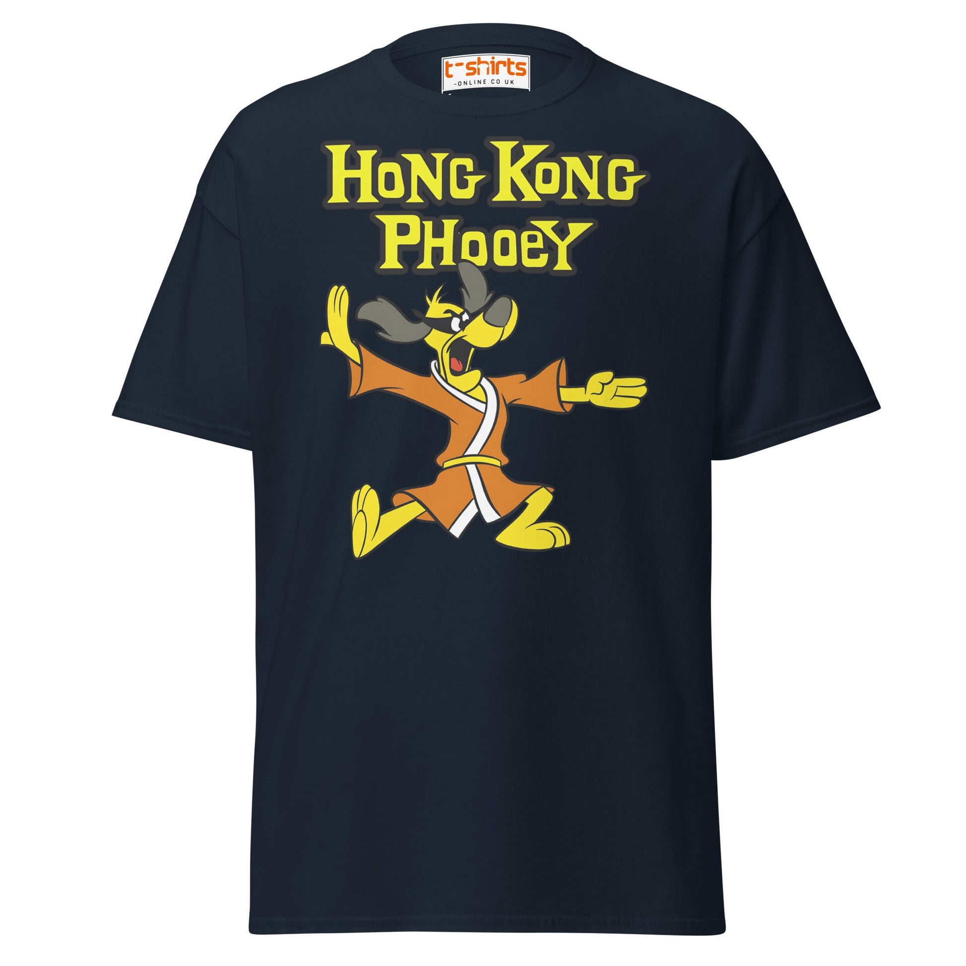 Hong Kong Phooey T-Shirt – Retro Martial Arts Dog Tee - Navy - T-Shirts Online