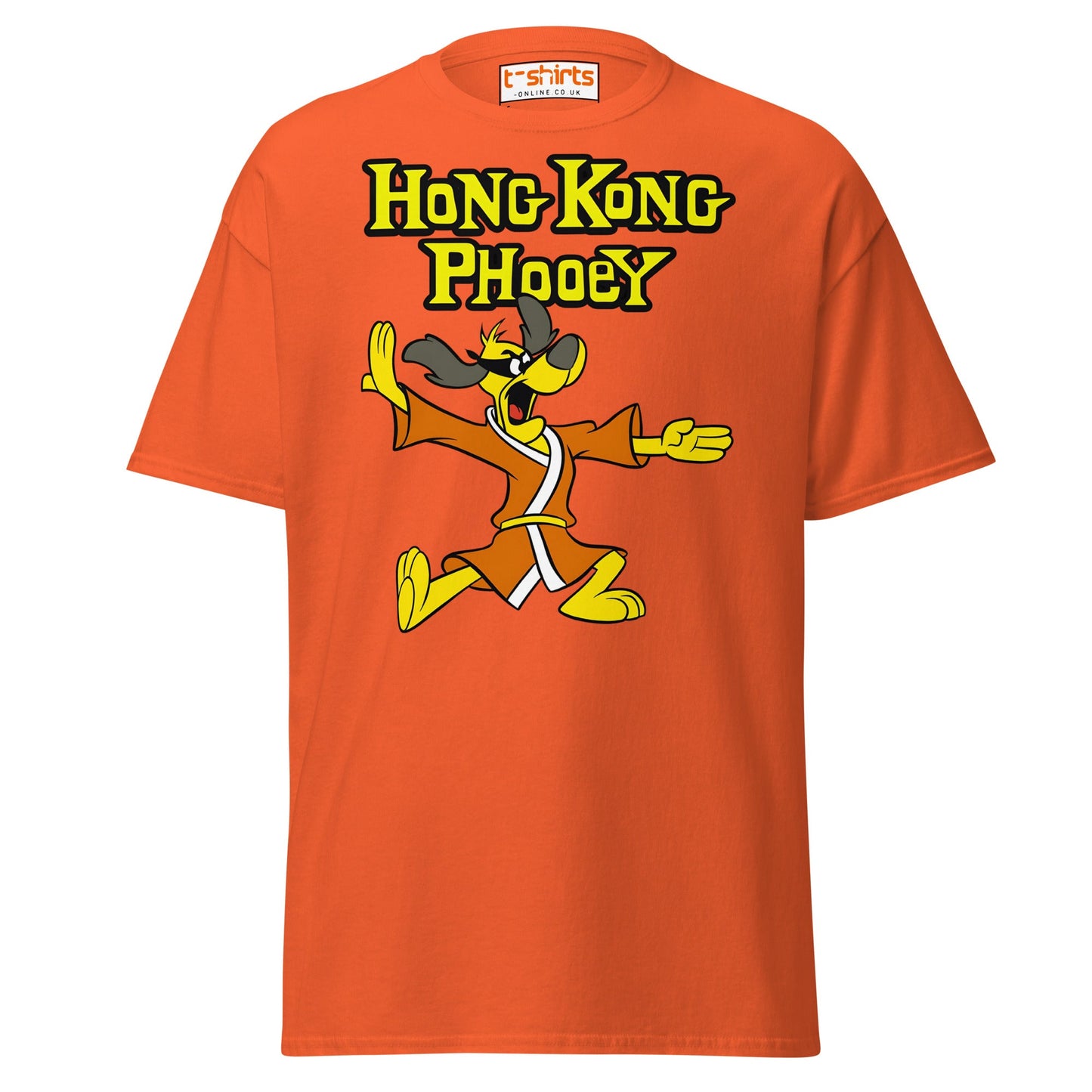 Hong Kong Phooey T-Shirt – Retro Martial Arts Dog Tee - Orange - T-Shirts Online