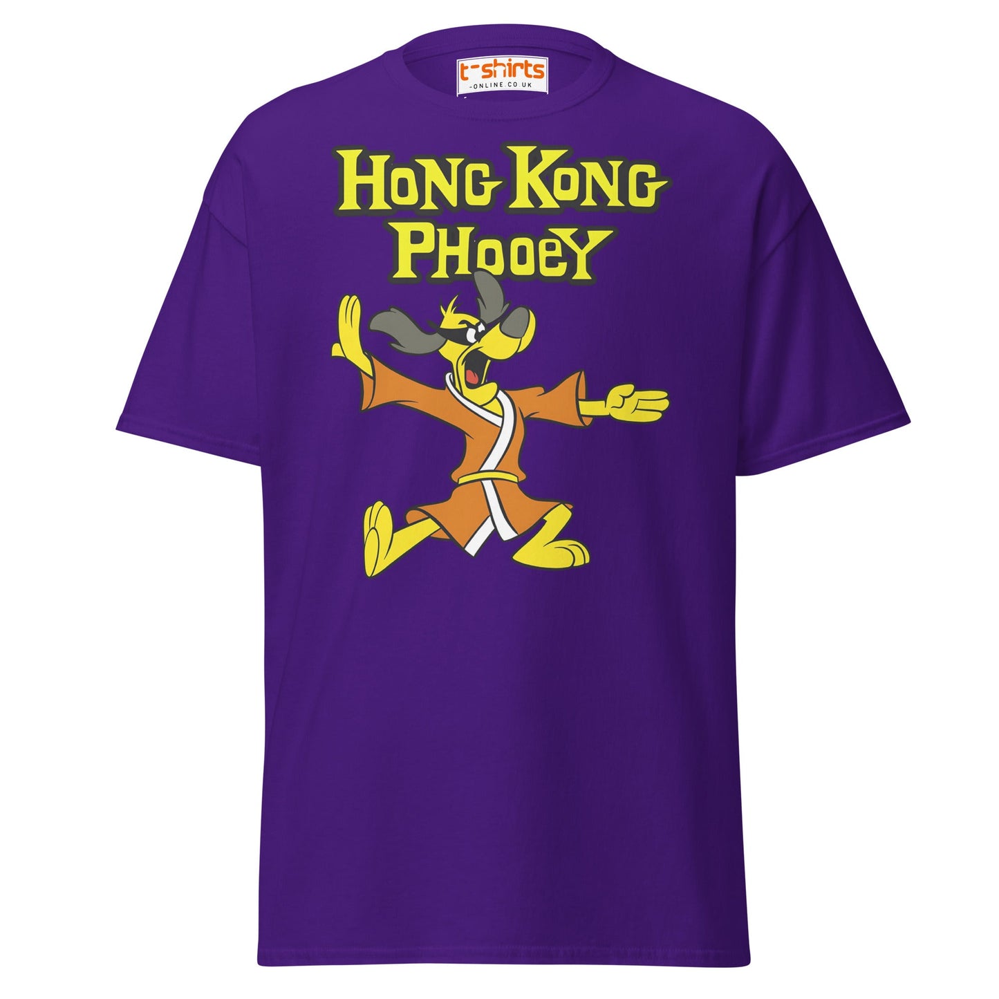 Hong Kong Phooey T-Shirt – Retro Martial Arts Dog Tee - Purple - T-Shirts Online