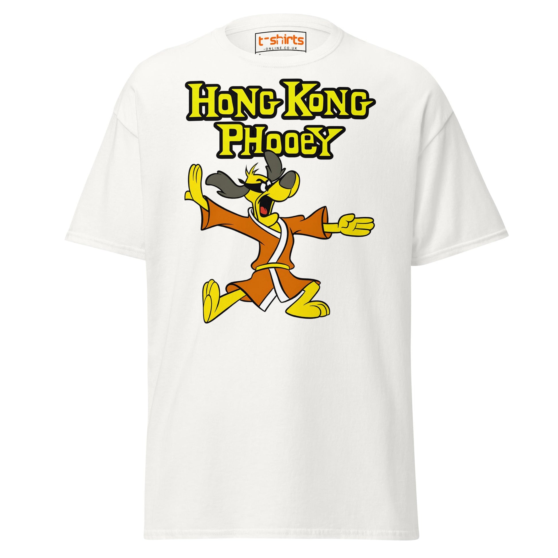Hong Kong Phooey T-Shirt – Retro Martial Arts Dog Tee - White - T-Shirts Online