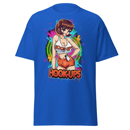 Hook - Ups Anime Girl T-Shirt – Retro Streetwear Tee - Royal - T-Shirts Online
