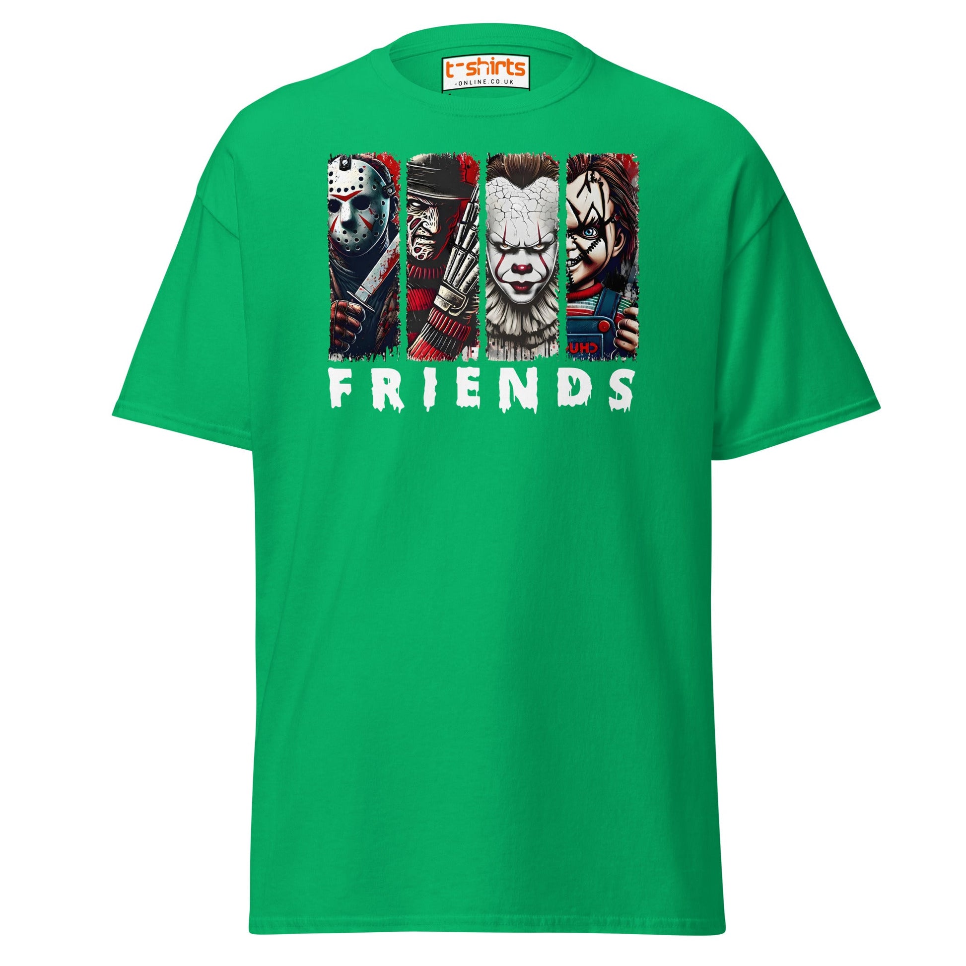 Horror Friends T-Shirt – Jason, Freddy, Pennywise & Chucky - Irish Green - T-Shirts Online