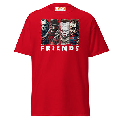 Horror Friends T-Shirt – Jason, Freddy, Pennywise & Chucky - Red - T-Shirts Online