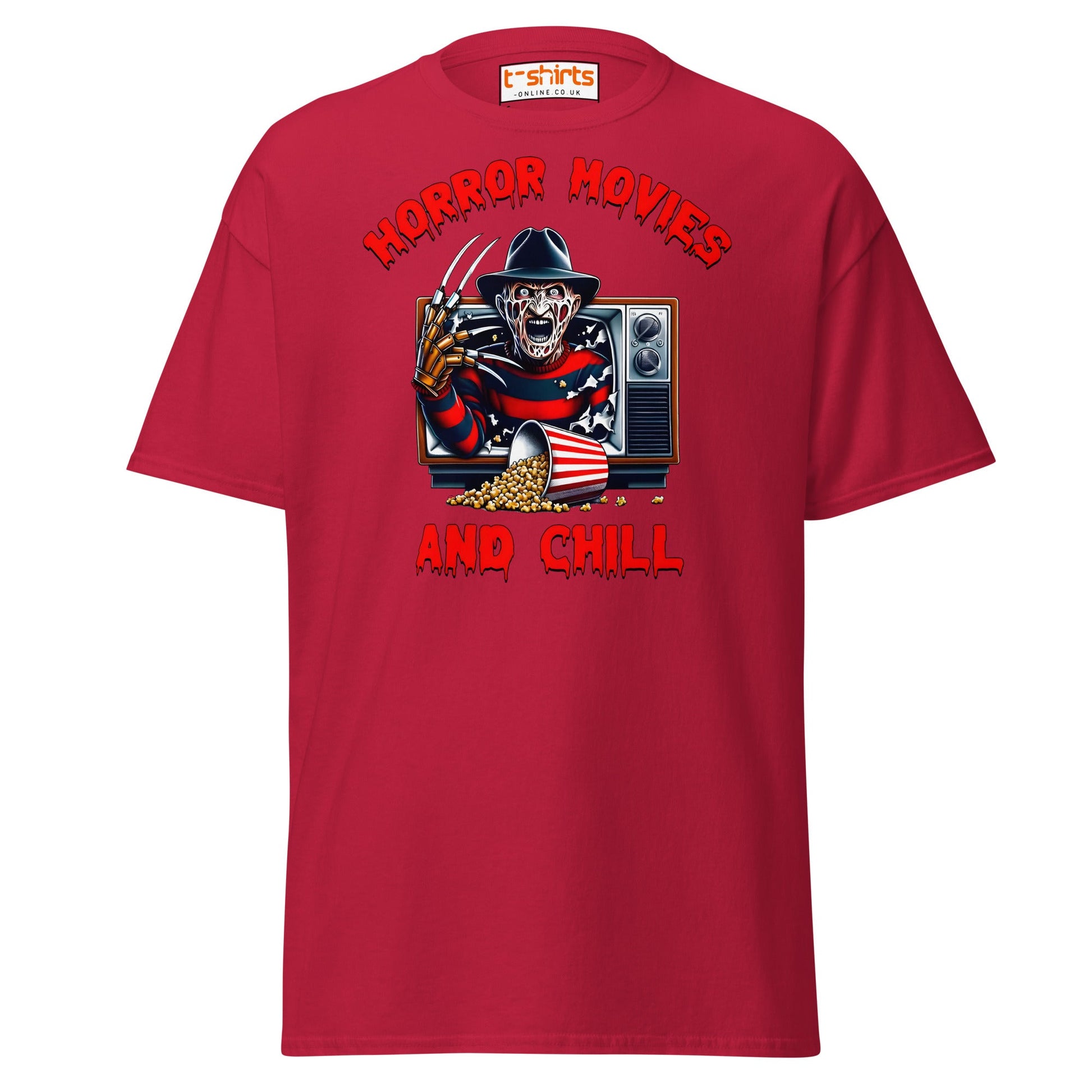 Horror Movies and Chill T-Shirt - Cardinal - T-Shirts Online