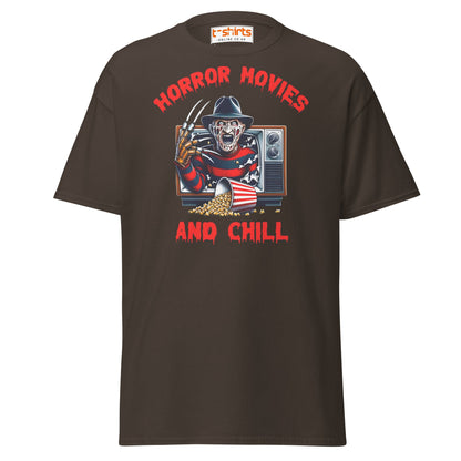 Horror Movies and Chill T-Shirt - Dark Chocolate - T-Shirts Online