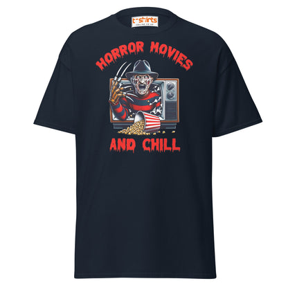 Horror Movies and Chill T-Shirt - Navy - T-Shirts Online