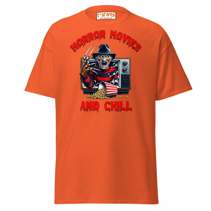 Horror Movies and Chill T-Shirt - Orange - T-Shirts Online