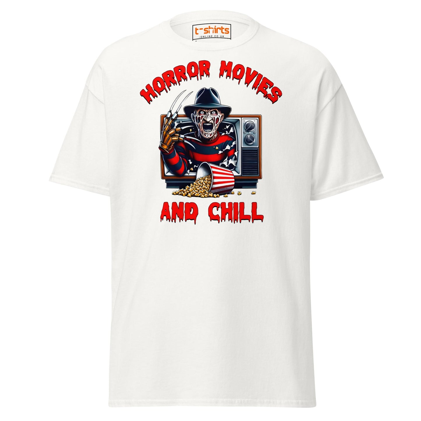 Horror Movies and Chill T-Shirt - White - T-Shirts Online