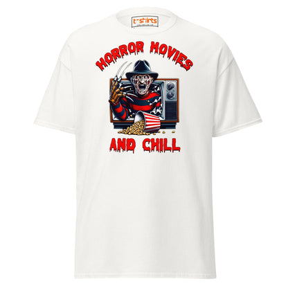 Horror Movies and Chill T-Shirt - White - T-Shirts Online