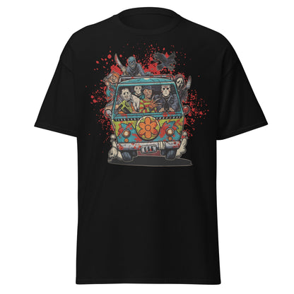Horror Villains Mystery Machine Parody T-Shirt - Black - T-Shirts Online