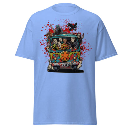 Horror Villains Mystery Machine Parody T-Shirt - Carolina Blue - T-Shirts Online