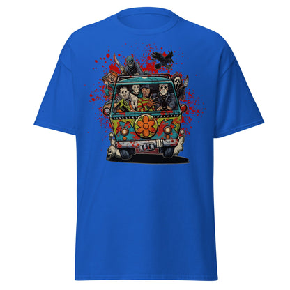 Horror Villains Mystery Machine Parody T-Shirt - Royal - T-Shirts Online