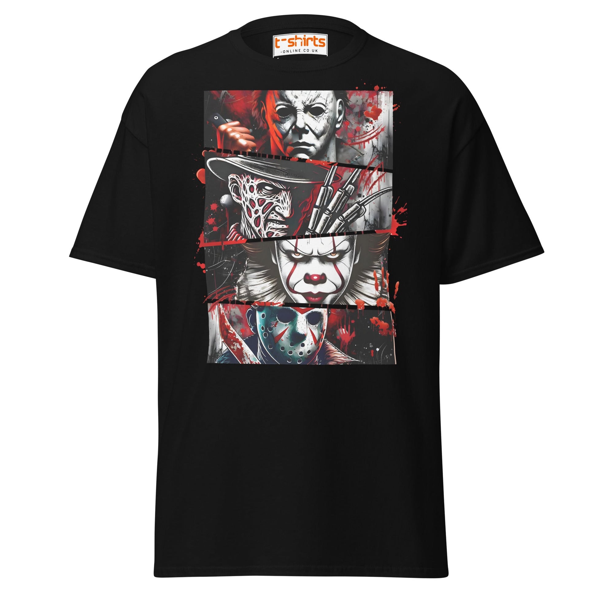 Horror Villains T-Shirt | Scary Slasher Tribute Tee - Black - T-Shirts Online