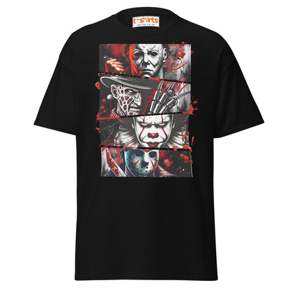 Horror Villains T-Shirt | Scary Slasher Tribute Tee - Black - T-Shirts Online