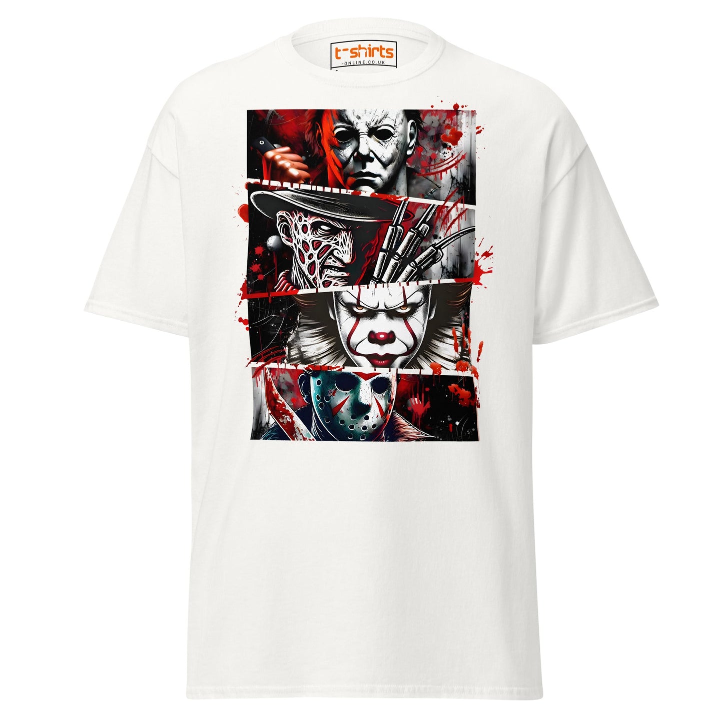 Horror Villains T-Shirt | Scary Slasher Tribute Tee - White - T-Shirts Online