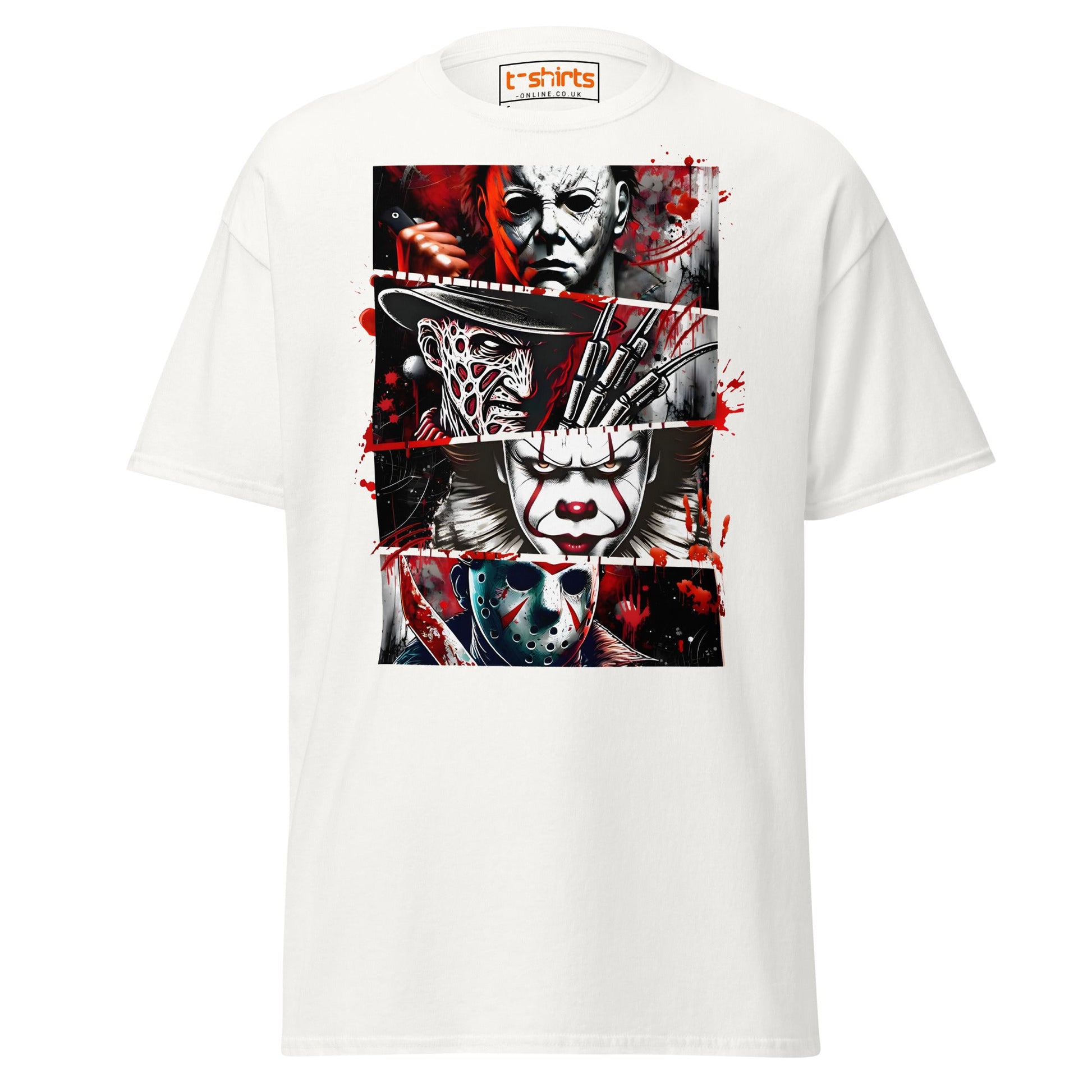 Horror Villains T-Shirt | Scary Slasher Tribute Tee - White - T-Shirts Online