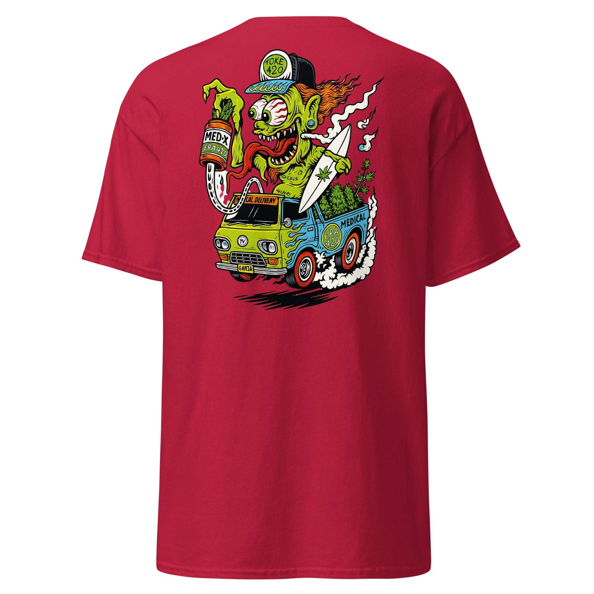 Hot Rod Cannabis Monster T-Shirt - Cardinal - T-Shirts Online