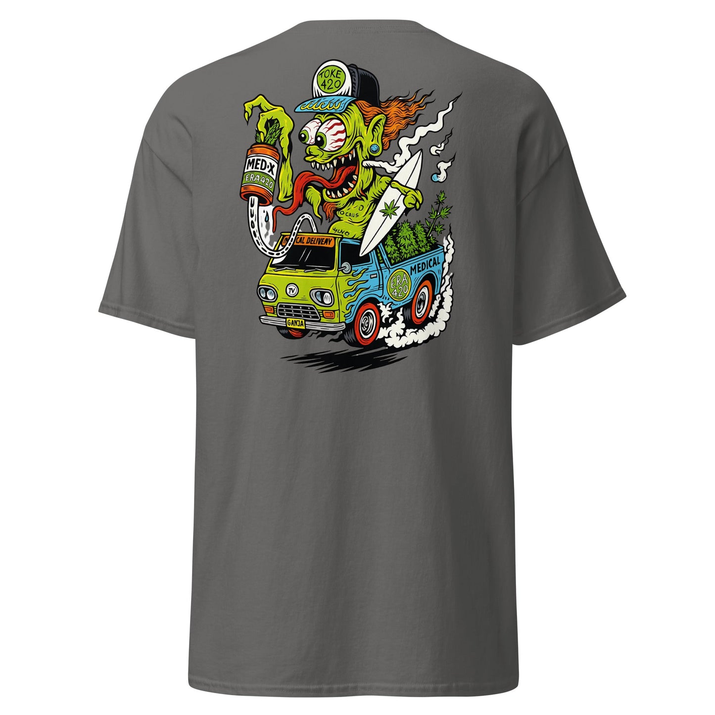 Hot Rod Cannabis Monster T-Shirt - Charcoal - T-Shirts Online