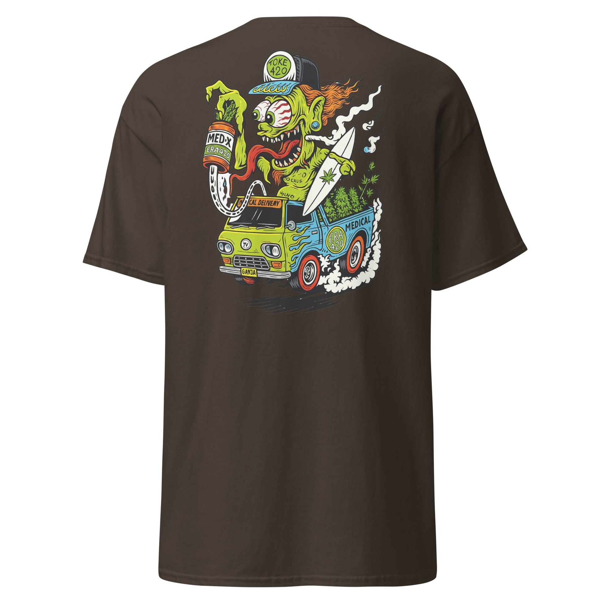 Hot Rod Cannabis Monster T-Shirt - Dark Chocolate - T-Shirts Online