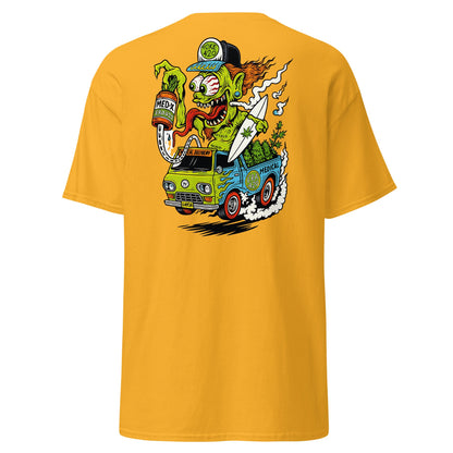 Hot Rod Cannabis Monster T-Shirt - Gold - T-Shirts Online
