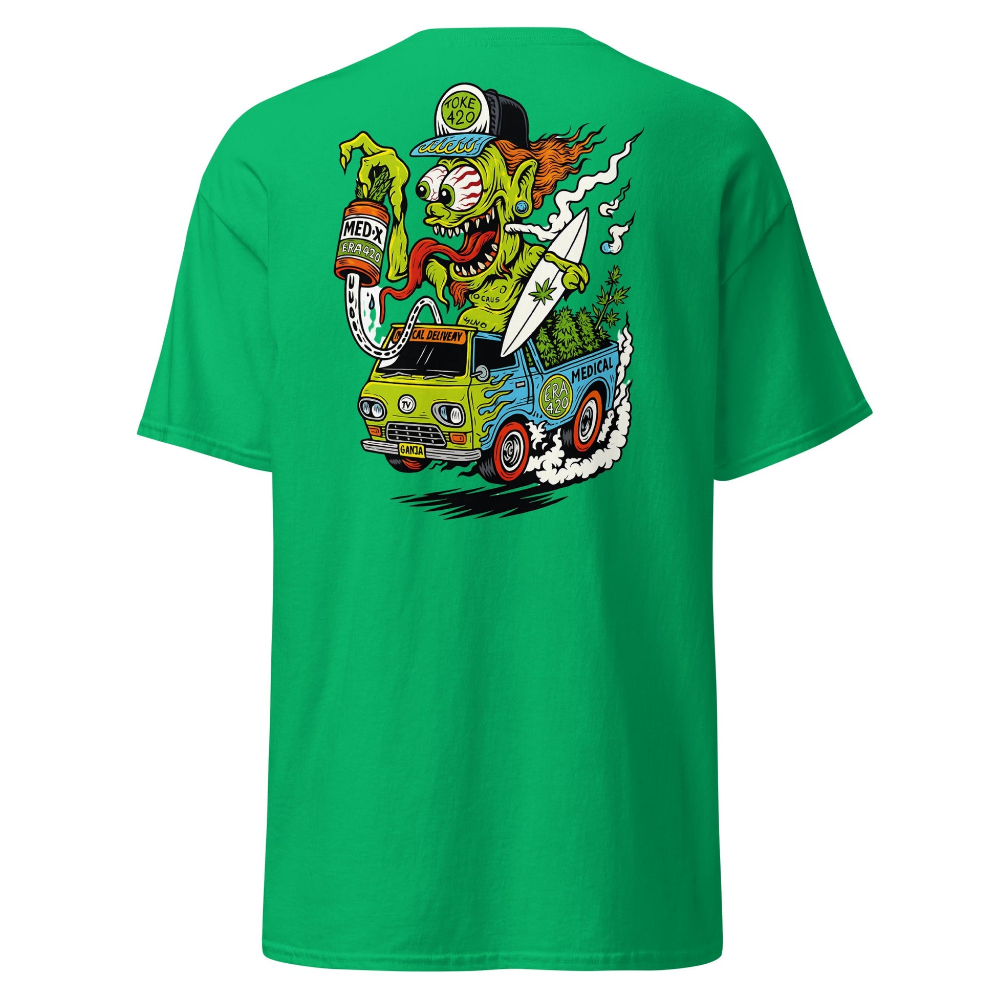 Hot Rod Cannabis Monster T-Shirt - Irish Green - T-Shirts Online