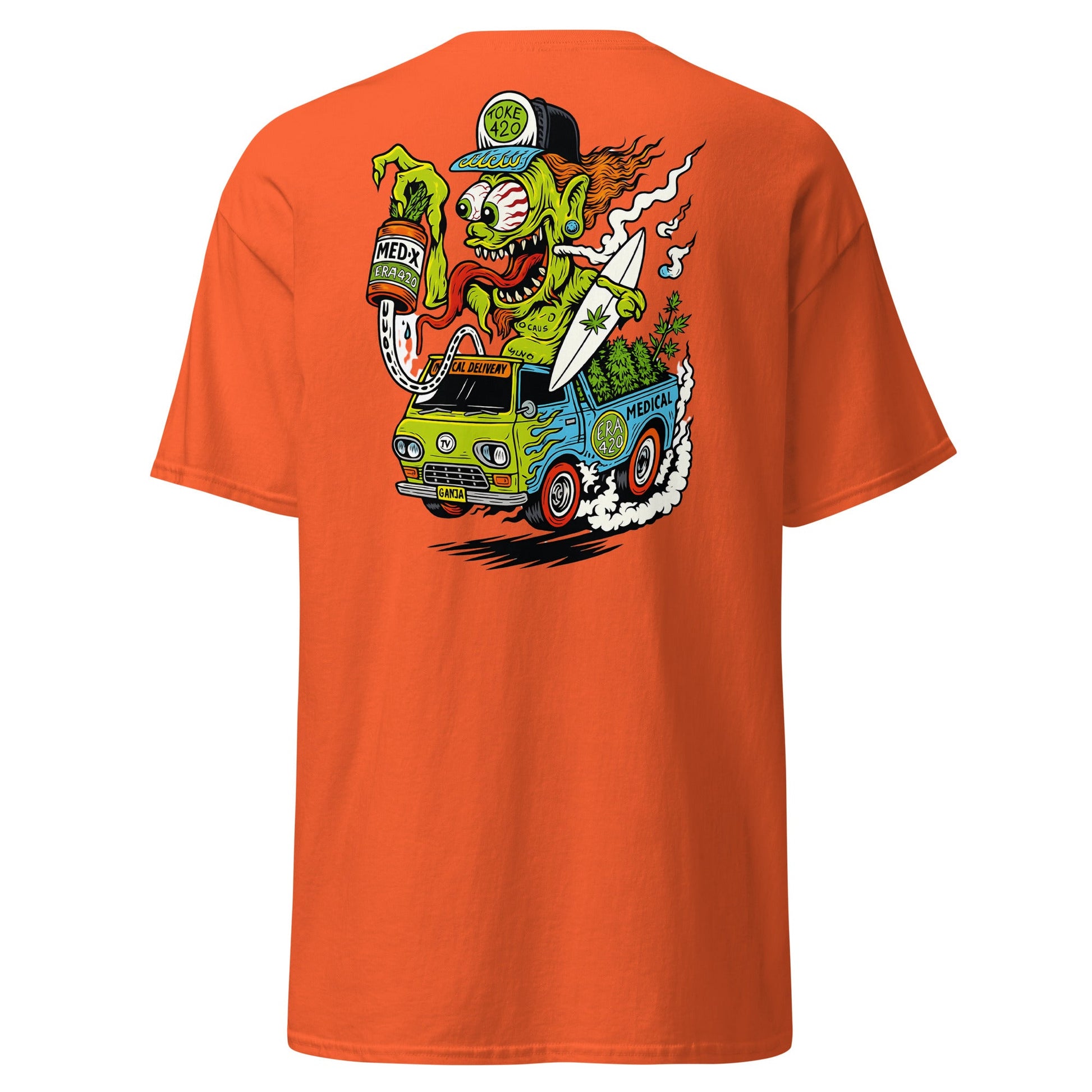 Hot Rod Cannabis Monster T-Shirt - Orange - T-Shirts Online